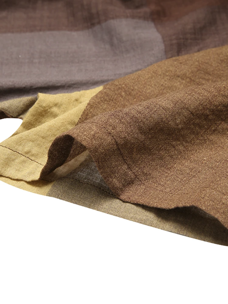 Plaid Print O-neck Short Sleeve Button Plus Size Dress For Women 5 Plaid Print O-neck Short Sleeve Button Plus Size Dress For Women - Image 5