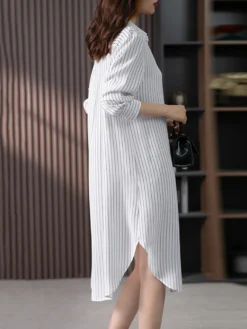 Stripe Pattern Slit Hem Lapel Long Sleeve Shirt Dress 9 Stripe Pattern Slit Hem Lapel Long Sleeve Shirt Dress -Zanzea Shop 9c4b6cd6 6e0a 42fb ad2e 9cec35211adb