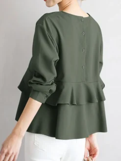 Ruffle Tiered Solid Long Sleeve Crew Neck Casual Blouse 16 Ruffle Tiered Solid Long Sleeve Crew Neck Casual Blouse -Zanzea Shop 9c7ed2d2 14cf 47de a9dc 0d66d48a8ee5