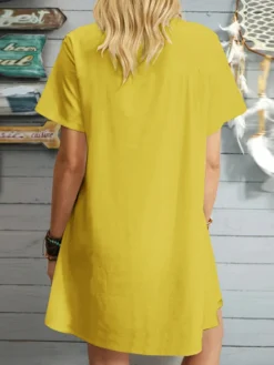 Floral Print Short Sleeve Crew Neck Dress -Zanzea Shop 9cca8150 1521 4f0d a94e d053b0863bee