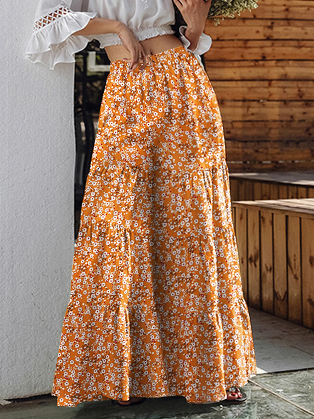 Bohemian High Waist Floral Print Loose Pants 5 Bohemian High Waist Floral Print Loose Pants - Image 5