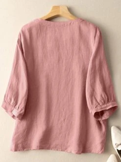 Flower Embroidery Crew Neck 3/4 Sleeve Casual Blouse 13 Flower Embroidery Crew Neck 3/4 Sleeve Casual Blouse -Zanzea Shop 9da60968 071c 4391 a3de 5fd4b0919172