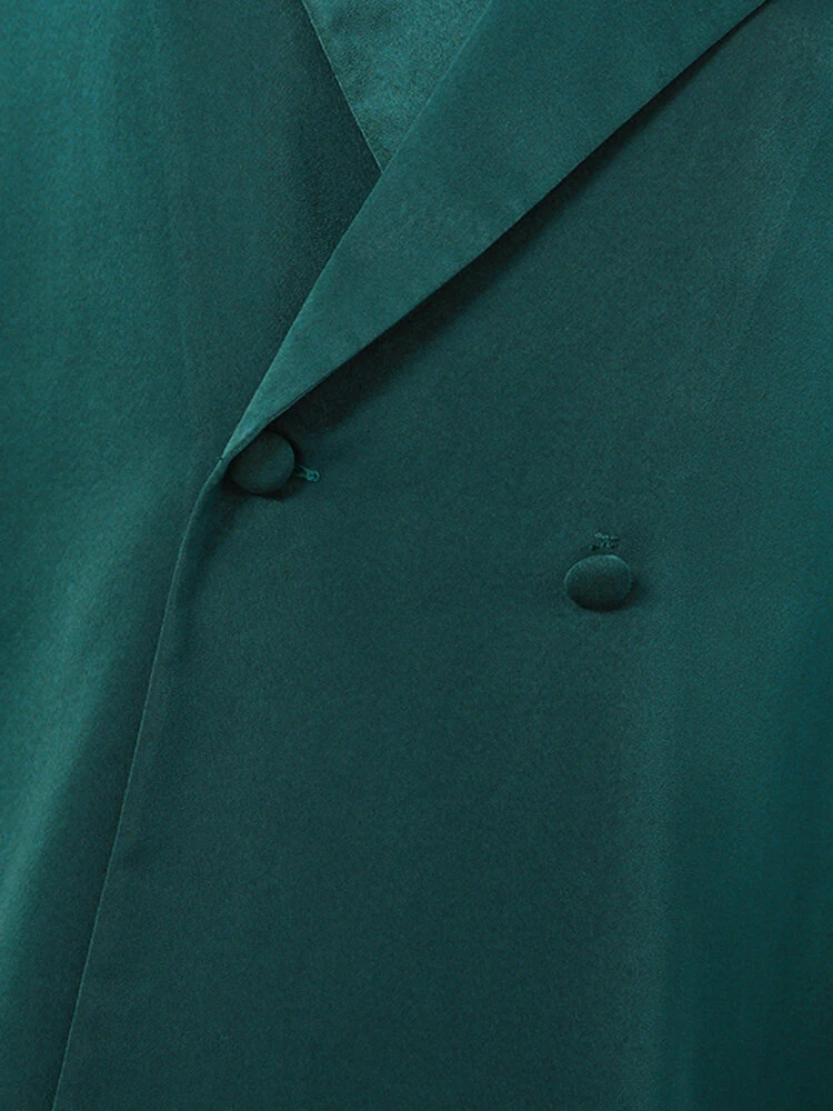 Solid Satin Long Sleeve Pocket Wide Leg Two Pieces Suit 9 Solid Satin Long Sleeve Pocket Wide Leg Two Pieces Suit - Image 9