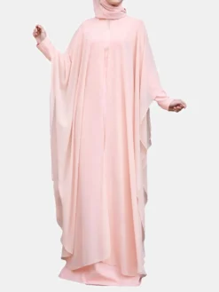 Plus Size Muslim Double Layer Two-piece Chiffon Maxi Dress