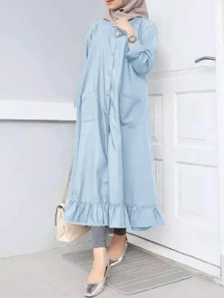 Women Ethnic Solid Color Button Ruffled Hem Pocket Casual Dress 10 Women Ethnic Solid Color Button Ruffled Hem Pocket Casual Dress -Zanzea Shop 9ec5cf9d 9f65 4741 9004 fc25de27ebc9