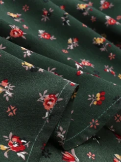 Floral Printed Bowknot Side Invisibled Zipper Long Sleeve Casual Dress -Zanzea Shop 9f48262f 2ef6 4181 bb7f d48948162056