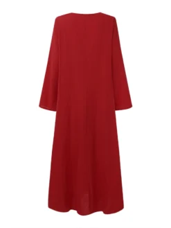 Print Patchwork Long Sleeve Plus Size Maxi Dress With Pockets -Zanzea Shop a09ef3db 298e 4102 a526 4420436634f7