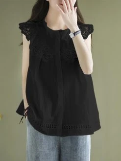 Women Lace Splice Button Front Casual Sleeveless Tank Top 15 Women Lace Splice Button Front Casual Sleeveless Tank Top -Zanzea Shop a0dafd00 e9e0 40bc 8a40 acdc3b9f1b9f