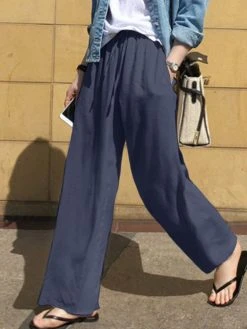 Solid Pocket Drawstring Elastic Waist Wide Leg Pants 17 Solid Pocket Drawstring Elastic Waist Wide Leg Pants -Zanzea Shop a18ebd86 9175 4d39 94fb 3137ae6d813b