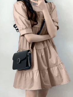Puff Sleeve Square Collar A-line Solid Casual Dress 22 Puff Sleeve Square Collar A-line Solid Casual Dress -Zanzea Shop a20546f2 7e7b 427a b0f5 80c71a6819e0