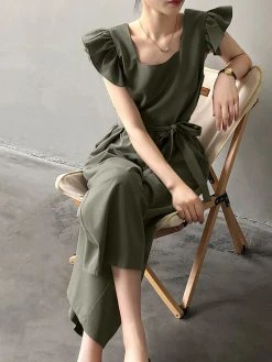 Solid Ruffle Sleeve Pocket Square Collar Wide Leg Jumpsuit 14 Solid Ruffle Sleeve Pocket Square Collar Wide Leg Jumpsuit -Zanzea Shop a28db42e b970 4eff 8bf1 c413048992b8