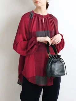 Plaid Print O-neck Button Slit Hem Vintage Loose Blouse -Zanzea Shop a2cf3f39 d540 4fb0 b4d8 b386e072d5b8