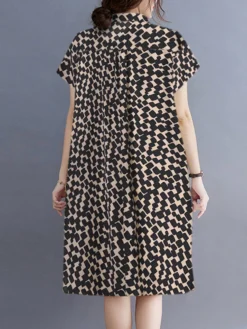 Allover Geo Print Lapel Dual Pocket Short Sleeve Dress 15 Allover Geo Print Lapel Dual Pocket Short Sleeve Dress -Zanzea Shop a2e3d82e 2e1e 4931 9bca 0225b04773d5