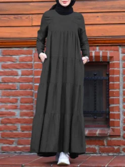 Casual Solid Color Loose Plus Size Maxi Dress With Pockets -Zanzea Shop a31a806f f376 425b 97f3 2ee1fb59d5a8