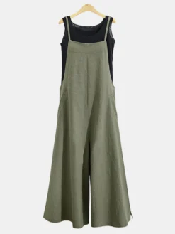 Casual Solid Color Spaghetti Strap Jumpsuits For Women