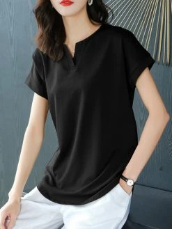 Solid Notch Neck Short Sleeve Casual T-shirt For Women 17 Solid Notch Neck Short Sleeve Casual T-shirt For Women -Zanzea Shop a3e08366 e2bd 4b0d 8168 fa16b703466d