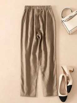 Solid Pocket Elastic Waist Casual Pants For Women -Zanzea Shop a52c84fb 88b6 44b4 a39d 5f2613817972