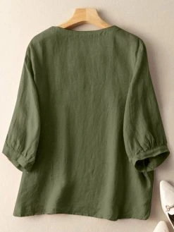 Flower Embroidery Crew Neck 3/4 Sleeve Casual Blouse 11 Flower Embroidery Crew Neck 3/4 Sleeve Casual Blouse -Zanzea Shop a52e10d2 a6ed 4e31 ba64 da3bee5d5785