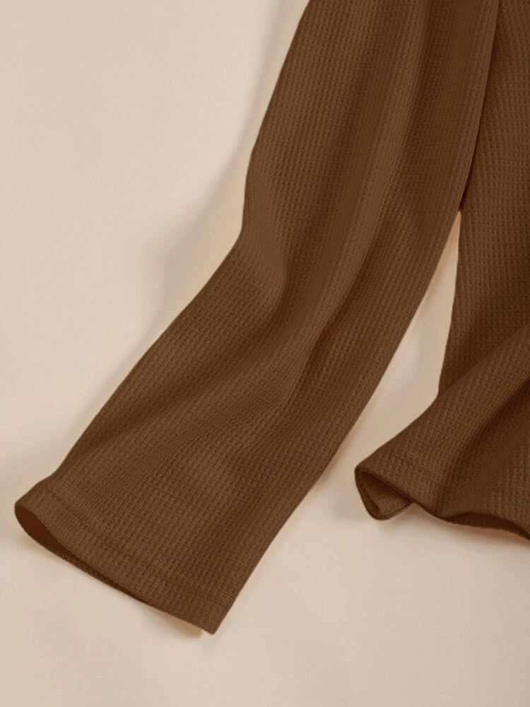 Solid Long Sleeve V-neck Casual T-shirt For Women 6 Solid Long Sleeve V-neck Casual T-shirt For Women - Image 6