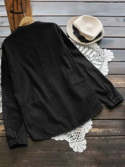 Solid Color Crew Neck Irregular Denim Plus Size Shirt -Zanzea Shop a6b3669a 3b49 4c1e b460 b2817c852f13