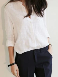 Solid V-neck Pocket Long Sleeve Women Casual Blouse 8 Solid V-neck Pocket Long Sleeve Women Casual Blouse -Zanzea Shop a6f34d3e f54b 4034 a6ca 7f07cc28e00c