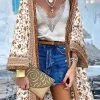 Bohemian Floral Print Long Sleeve Loose Kimono