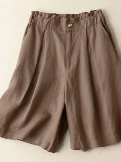 Solid Pocket Ruched Elastic Waist Casual Cotton Shorts -Zanzea Shop a7e7353e cb11 4ebe b42b 06ecc0c6c12f