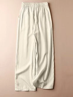 Women Solid Elastic Waist Pocket Wide Leg Pants -Zanzea Shop a85ffe92 0166 4d2d a122 cc328572e7db