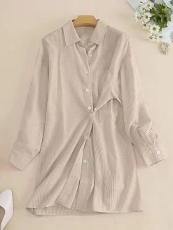 Stripe Long Sleeve Pocket Button Front Lapel Loose Shirt 21 Stripe Long Sleeve Pocket Button Front Lapel Loose Shirt -Zanzea Shop a9436394 97bc 4fb8 8478 d22db7440cd8