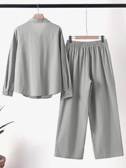 Solid Long Sleeve Straight Leg Two Pieces Suit 7 Solid Long Sleeve Straight Leg Two Pieces Suit -Zanzea Shop a96df7d3 ff74 4274 be47 ddcae926e7f2