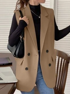Solid Double Breasted Sleeveless Lapel Vest Blazer 10 Solid Double Breasted Sleeveless Lapel Vest Blazer -Zanzea Shop a99cf1fe 9d70 47f8 abe0 2fa2768bf124