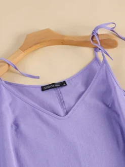 Women Solid Tie Spaghetti Strap Cotton Casual Dress 15 Women Solid Tie Spaghetti Strap Cotton Casual Dress -Zanzea Shop aa56f01d 9009 4243 880a 19d9ee606102