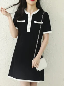 Contrast Pocket Short Sleeve Notch Neck Casual Dress 16 Contrast Pocket Short Sleeve Notch Neck Casual Dress -Zanzea Shop aa976722 77c7 4f60 b424 6bab068df5c2