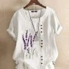 Women's Floral Embroidery Short Sleeve Tops