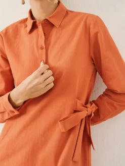 Solid Bowknot Long Sleeve Lapel Button Half Placket Dress -Zanzea Shop ac35cb7e 31eb 44b3 a5b6 4c2566694626