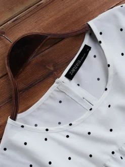 Polka Dot Print Elastic Waist Ruffle Sleeve Plus Size Casual Dress -Zanzea Shop ad9c6318 a168 4653 b32c bd82d8831e65