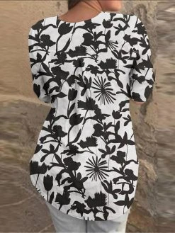 Random Allover Leaves Print Button Front 3/4 Sleeve Blouse 20 Random Allover Leaves Print Button Front 3/4 Sleeve Blouse -Zanzea Shop aea63faf ccaf 46b9 932f 7bea83f3d72e