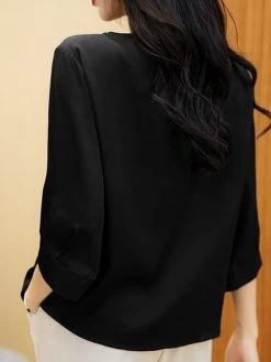 Satin Solid Crew Neck 3/4 Sleeve Women Blouse 22 Satin Solid Crew Neck 3/4 Sleeve Women Blouse -Zanzea Shop aedf98dc f2a8 4661 93a2 5e2880e3b1d4