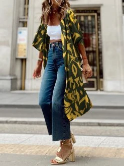 Women Abstract Print Open Front Loose Half Sleeve Kimono -Zanzea Shop af21ec20 68ed 4c55 9788 7fd273582c89