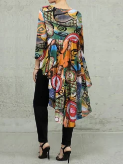 Graffiti Print High Low Long Sleeve Plus Size Blouse -Zanzea Shop afd1db68 3e23 4930 98b1 31d499ba9128