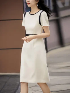 Contrast Short Sleeve Crew Neck Dress For Women -Zanzea Shop afd6ce58 7e64 46cd a6f1 d152c70c3af9