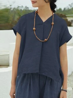 Solid High-low V-neck Short Sleeve Slit Casual Blouse 21 Solid High-low V-neck Short Sleeve Slit Casual Blouse -Zanzea Shop b0957ae5 0088 41b2 90d0 eac1e5956231