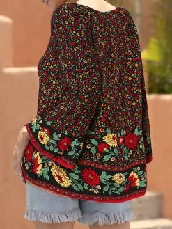 Flower Print Tie Front Bell Sleeve Bohemian Women Blouse -Zanzea Shop b0ae5af4 d177 417e 857a 80ffd16120f1
