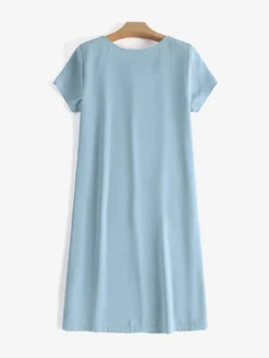 Women Floral Embroidered Crew Neck Casual Short Sleeve Dress -Zanzea Shop b0af4bd8 5bfd 4858 86f3 ad78e7088b4c