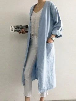 Solid Color Long Sleeve Cardigan -Zanzea Shop b0c23034 833a 4eee a7f4 70ebf10a6f7c