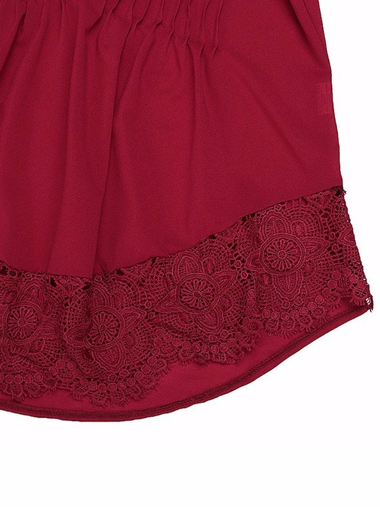 Sexy V Neck Lace Crochet 3/4 Sleeve Slim Blouse For Women 9 Sexy V Neck Lace Crochet 3/4 Sleeve Slim Blouse For Women - Image 9