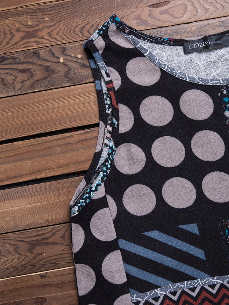 Ethnic Printed Sleeveless Vintage Women Dresses 10 Ethnic Printed Sleeveless Vintage Women Dresses - Image 10