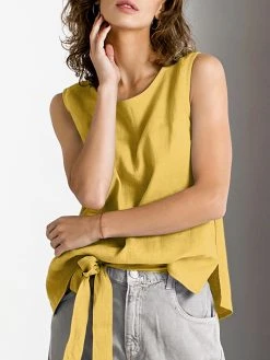 Women Solid Crew Neck Cotton Side Split Tank Top 13 Women Solid Crew Neck Cotton Side Split Tank Top -Zanzea Shop b1894f48 5ea4 45f8 ab2e a2ac9c4260a4