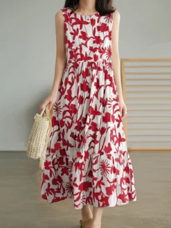 Plant Print Ruch Ruffle Hem Sleeveless Casual Print Dress 12 Plant Print Ruch Ruffle Hem Sleeveless Casual Print Dress -Zanzea Shop b1ac222b 4ed8 4d1e ae60 6ef7495046b0