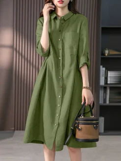 Solid Long Sleeve Pocket Button Vintage Shirt Dress 10 Solid Long Sleeve Pocket Button Vintage Shirt Dress -Zanzea Shop b1f3b225 7731 413c a9ce bb419b3638ae